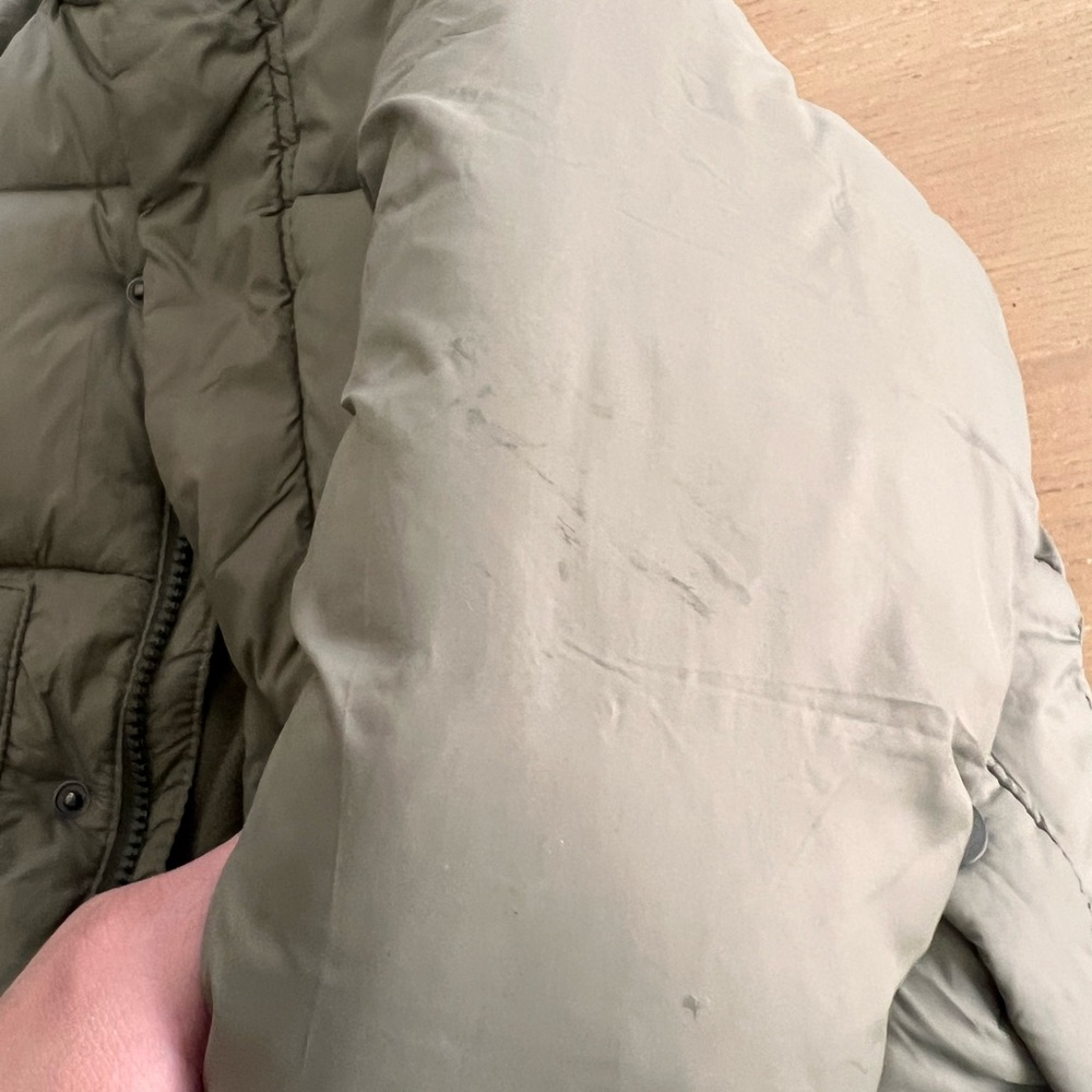 Zara dark green puffer winter coat jacket size 2/3 - Picture 3 of 4